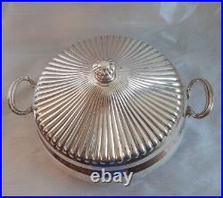 GORHAM Silver Plate 3 Piece Covered Serving Dish With Glass Insert 10