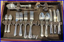 GRECIAN Pattern K Bright Sheffield Silver 62 Piece Canteen of Cutlery For 8