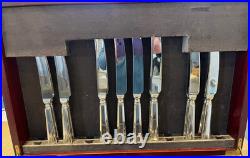 GRECIAN Pattern K Bright Sheffield Silver 62 Piece Canteen of Cutlery For 8