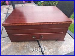 George Butler Silver Plated Kings Pattern Cutlery In Mahogany Case. 61 Pieces