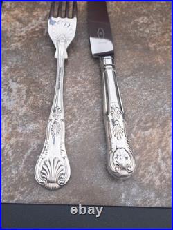 George Butler Silver Plated Kings Pattern Cutlery In Mahogany Case. 61 Pieces