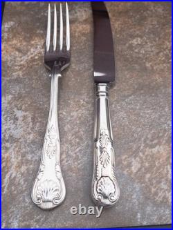 George Butler Silver Plated Kings Pattern Cutlery In Mahogany Case. 61 Pieces
