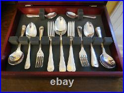 George Butler of Sheffield 44 Piece Siver Plated Canteen of Cuttlery Bead Patter