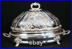 George II Silver Plate Domed Serving Plate Food Tray Platter