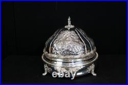 George II Silver Plate Domed Serving Plate Food Tray Platter