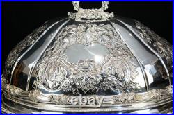 George II Silver Plate Domed Serving Plate Food Tray Platter