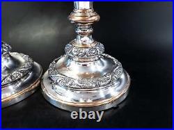 George IV Silver Plate Candle Holder Pair Old Sheffield Plate Candle Sticks