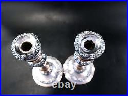 George IV Silver Plate Candle Holder Pair Old Sheffield Plate Candle Sticks
