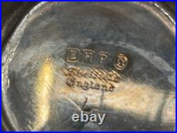 Georgian Mahogany Tray With Marquetry Inlay With 4 Piece Silver Plate Tea Set