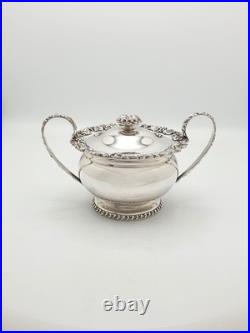 Gorgeous Antique Silver-Plated Three-Piece Tea Set with Ornate Grapevine Details