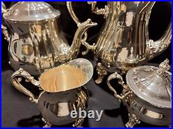 Gorham Baronial Silverplate Hollowware Heritage YH338-YH341 Tea Set 5 Piece Exc