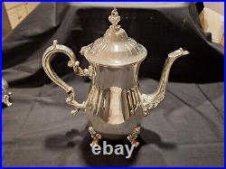 Gorham Baronial Silverplate Hollowware Heritage YH338-YH341 Tea Set 5 Piece Exc