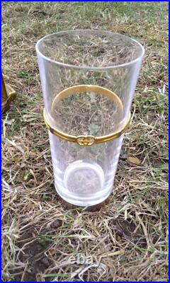 Gucci Barware Silver Plate and Crystal HighBall Tumbler Glasses, 5 pieces