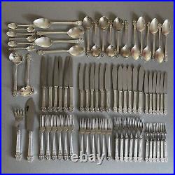 Harrods of Knightsbridge Cutlery 74 Piece Silver Plated Sheffield Elizabethan M