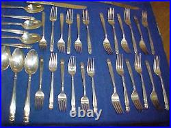 Holmes & Edwards Danish Princess Inlaid IS Silver Plate Flatware 96 Pieces