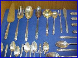 Holmes & Edwards Danish Princess Inlaid IS Silver Plate Flatware 96 Pieces