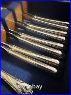 Holmes & Edwards IS Inlaid Silver Plate Flatware 110 Pieces & Case Silverplate