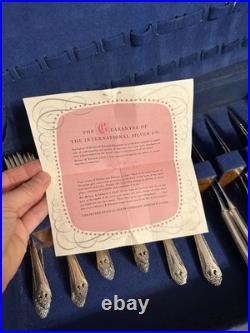 Holmes & Edwards IS Inlaid Silver Plate Flatware 110 Pieces & Case Silverplate