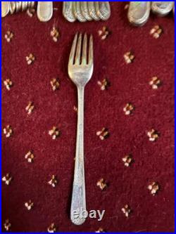 Holmes & Edwards Inlaid IS Silver plated Cutlery 89 items used