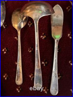 Holmes & Edwards Inlaid IS Silver plated Cutlery 89 items used