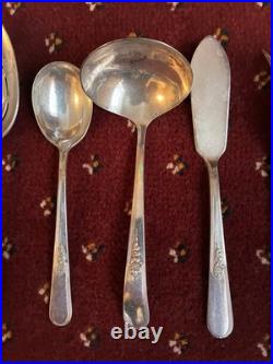 Holmes & Edwards Inlaid IS Silver plated Cutlery 89 items used