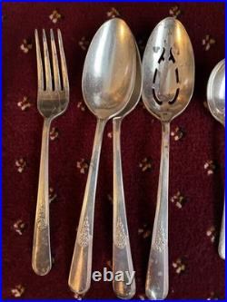 Holmes & Edwards Inlaid IS Silver plated Cutlery 89 items used
