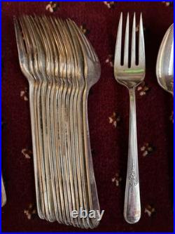 Holmes & Edwards Inlaid IS Silver plated Cutlery 89 items used