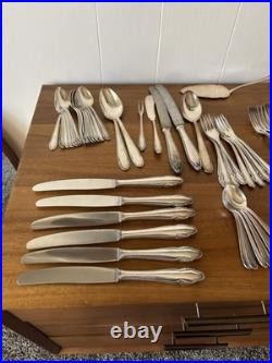 Homag 90 German Silverplated Flatware Set Vintage 70 Pc PIECE SILVER PLATE MCM