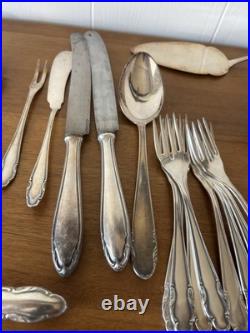 Homag 90 German Silverplated Flatware Set Vintage 70 Pc PIECE SILVER PLATE MCM