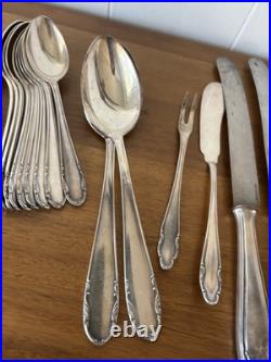 Homag 90 German Silverplated Flatware Set Vintage 70 Pc PIECE SILVER PLATE MCM