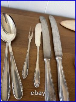 Homag 90 German Silverplated Flatware Set Vintage 70 Pc PIECE SILVER PLATE MCM