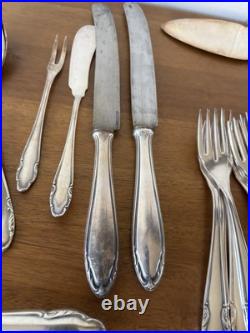 Homag 90 German Silverplated Flatware Set Vintage 70 Pc PIECE SILVER PLATE MCM