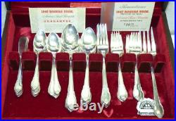 IS Remembrance Silver Plate Flatware Set with 1847 Rogers Chest 75 Piece Vintage