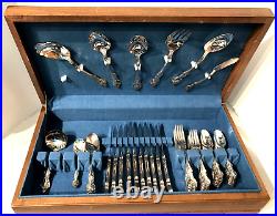 International Deep Silver Plate Flatware Set ORLEANS, 67 Pieces