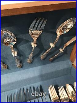 International Deep Silver Plate Flatware Set ORLEANS, 67 Pieces