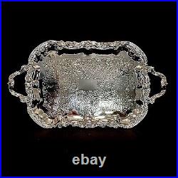 International Silver Co. 5-Piece Silver Plate Coffee and Tea Set w Footed Tray