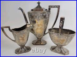 International Silver Co, Barbour S. P. Co. 3 Piece Silver Plate Coffee/Tea Set