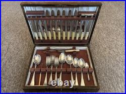 Joseph Rodgers & Sons EPNS George V 6 Place Canteen Cutlery In Oak Box 39 Pieces