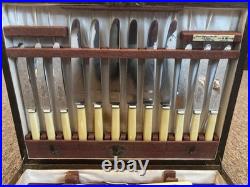 Joseph Rodgers & Sons EPNS George V 6 Place Canteen Cutlery In Oak Box 39 Pieces