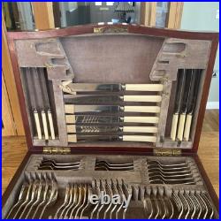 Joseph Rodgers & Sons EPNS George V 6 Place Canteen Cutlery In Oak Box 52 Pieces