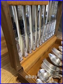 KINGS By SMITH SEYMOUR SHEFFIELD Silver Service 44 Piece Canteen of Cutlery EPNS