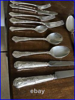 KINGS Design 117 Piece VINERS SHEFFIELD Silver Service Canteen of Cutlery Table