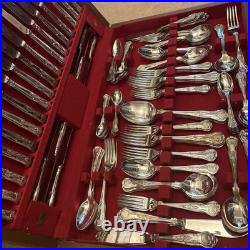 KINGS Design 136 Piece Sheffield Made Silver Service Canteen Of EPNS A1 Cutlery