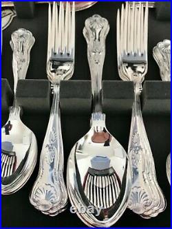 KINGS Design GEORGE BUTLER Sheffield Silver Service 60 Piece Canteen of Cutlery