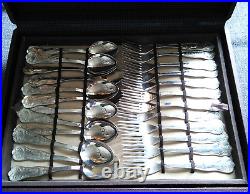 KINGS Design ITALIAN MADE 76 Piece Silver Plated Canteen of Cutlery FREE POST