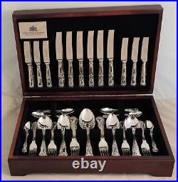 KINGS Design PINDER BROS Sheffield Silver Service 60 Piece Canteen of Cutlery