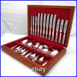 KINGS Design Sheffield England Silver Service 44 Piece Canteen of Cutlery Set