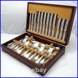 KINGS Pattern Eben Parker Sheffield Silver Service 124 Piece Canteen of Cutlery