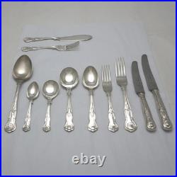KINGS Pattern Eben Parker Sheffield Silver Service 124 Piece Canteen of Cutlery