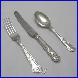 KINGS Pattern Eben Parker Sheffield Silver Service 124 Piece Canteen of Cutlery